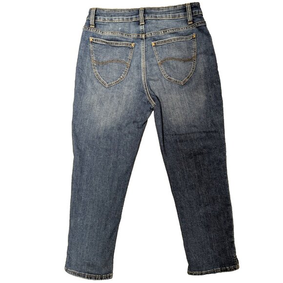 Lee Riders Women's Midrise Capri Jeans Size 4M Blue Stretch Denim Cropped Pants - Picture 7 of 11